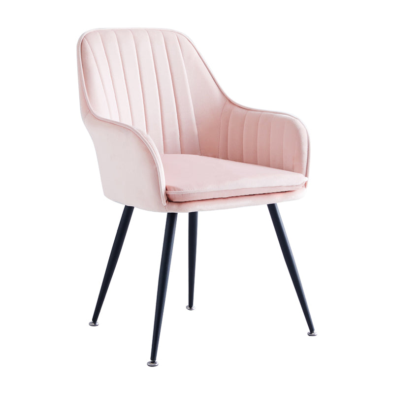 Silla de comedor con acabado mate de terciopelo, sillón con respaldo sólido para dormitorio escandinavo