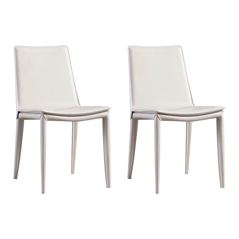 Contemporary Indoor Side Chair Solid Back Metal Upholstered Dining Room Chair