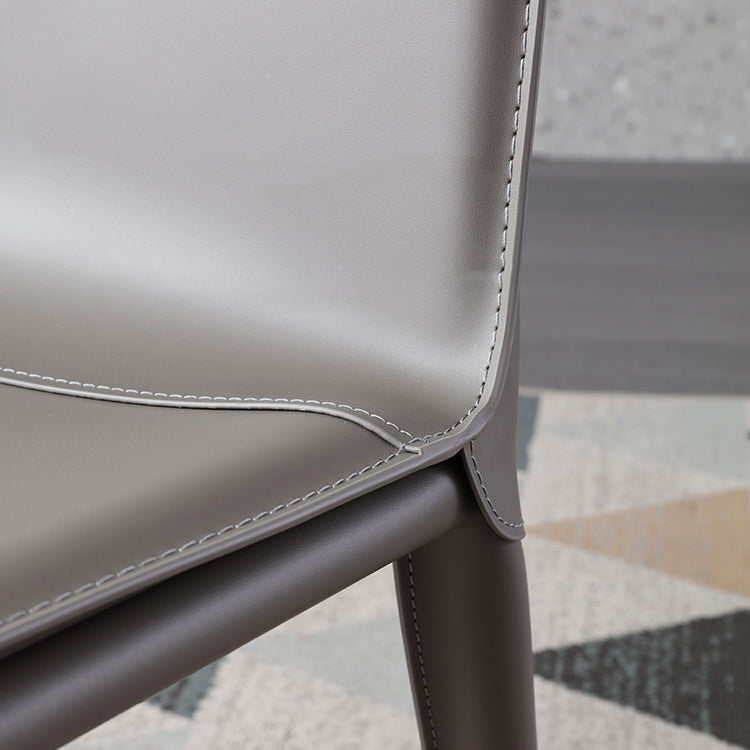 Silla lateral interior contemporánea Silla tapizada de metal con respaldo sólido para comedor