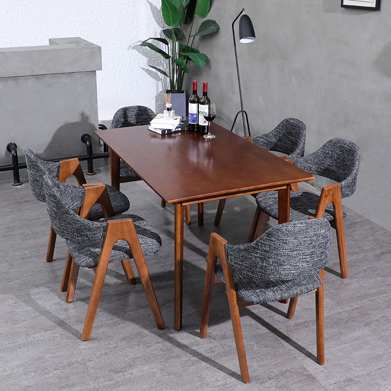 Salle d'étude scandinave, fauteuil à dossier ouvert, chaise de salle à manger rembourrée au fini mat