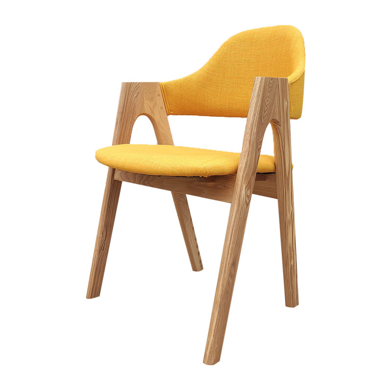 Salle d'étude scandinave, fauteuil à dossier ouvert, chaise de salle à manger rembourrée au fini mat