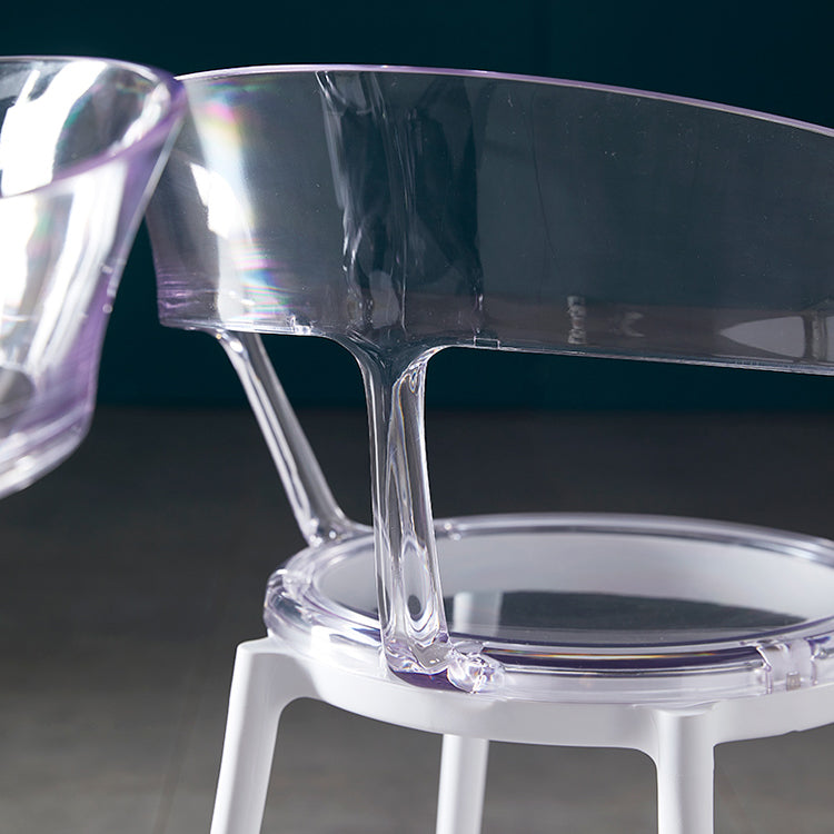 Contemporary Plastic Restaurant Side Chair Clear Open Back Dining Chair