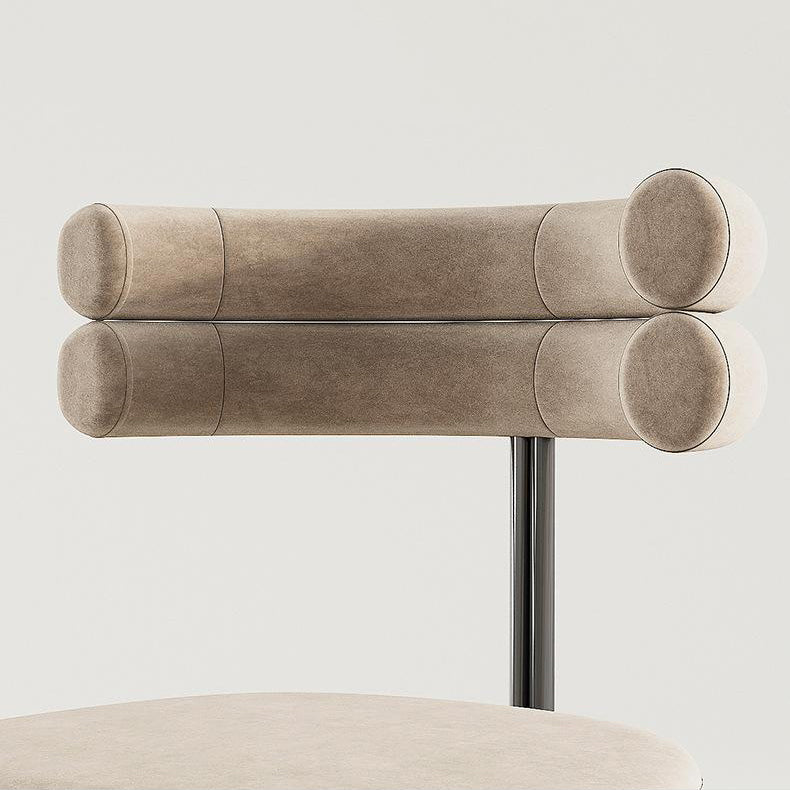 Contemporary Velvet Armless Side Chair Matte Finish Open Back Dining Chair