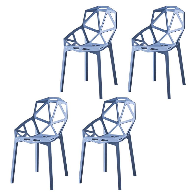 Chaise de salle à manger en plastique contemporaine, finition mate, chaise de salle à manger à dossier croisé
