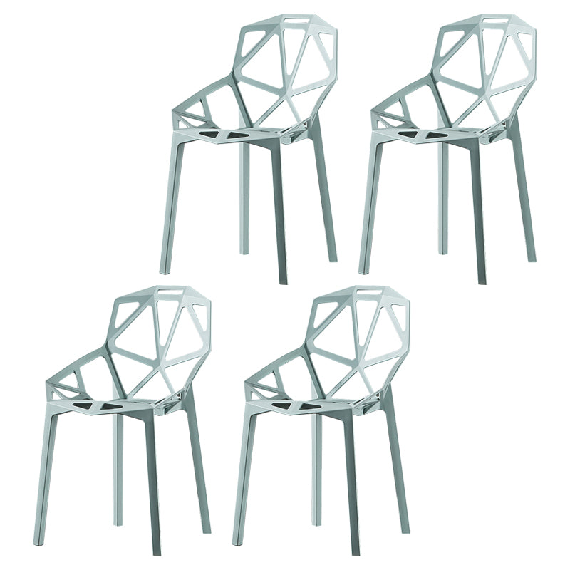 Chaise de salle à manger en plastique contemporaine, finition mate, chaise de salle à manger à dossier croisé