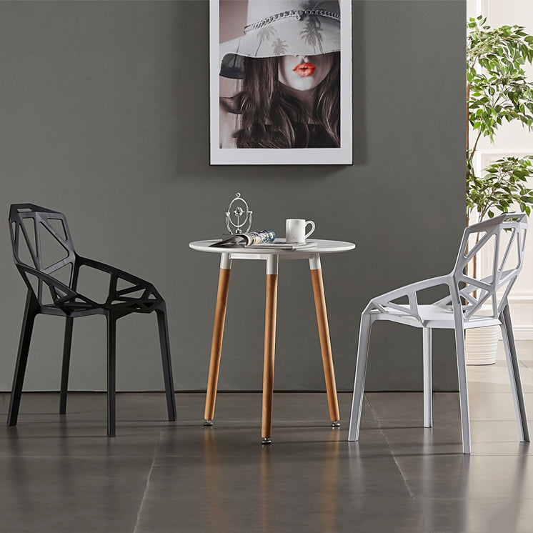 Chaise de salle à manger en plastique contemporaine, finition mate, chaise de salle à manger à dossier croisé