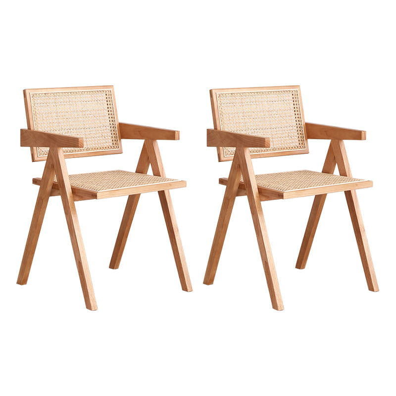 Chaise de salle à manger en bois moderne, bras de chaise en rotin pour utilisation au Restaurant