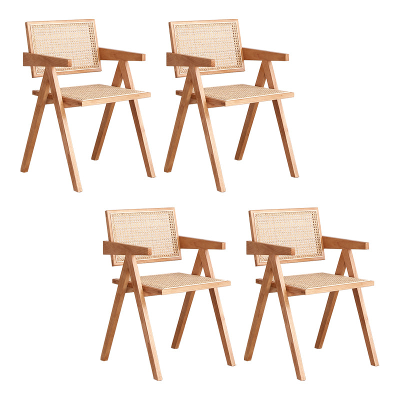 Chaise de salle à manger en bois moderne, bras de chaise en rotin pour utilisation au Restaurant