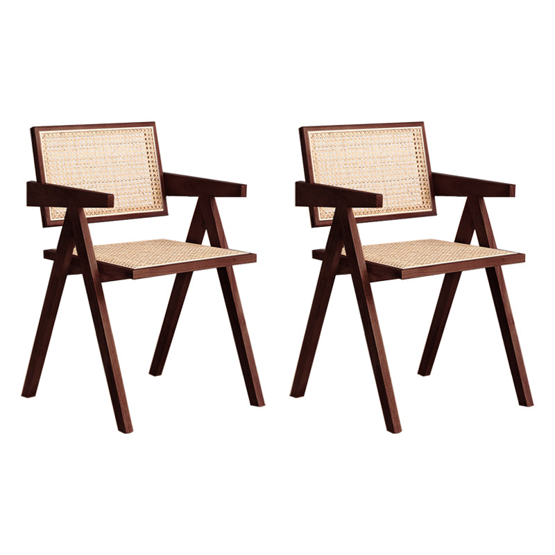 Chaise de salle à manger en bois moderne, bras de chaise en rotin pour utilisation au Restaurant