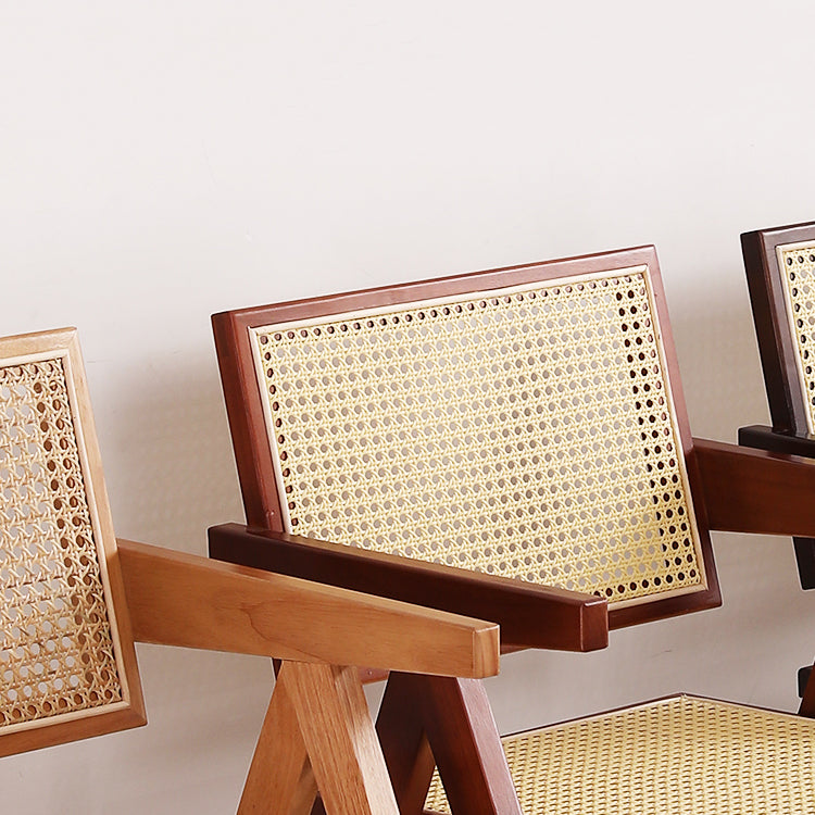 Chaise de salle à manger en bois moderne, bras de chaise en rotin pour utilisation au Restaurant