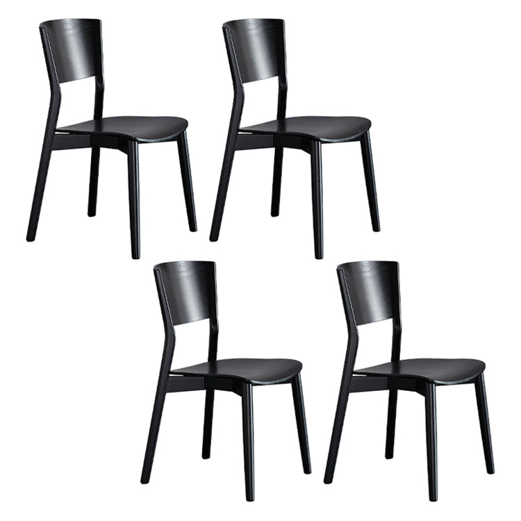 Contemporary Wood Dining Room Chair Armless Open Back Dining Side Chair