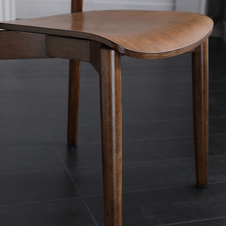 Contemporary Wood Dining Room Chair Armless Open Back Dining Side Chair