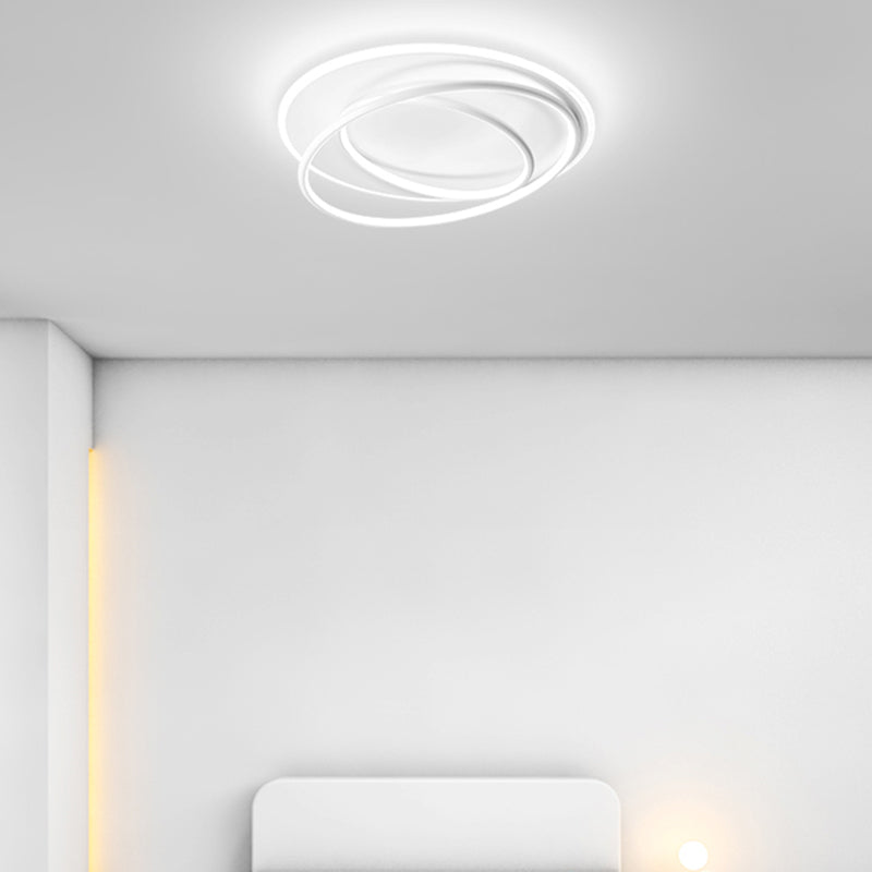 Modern Flush Mount Light Geometry Line Silicone Shade LED Ceiling Light for Bedroom