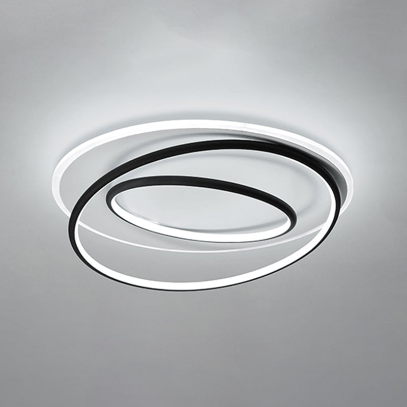 Modern Flush Mount Light Geometry Line Silicone Shade LED Ceiling Light for Bedroom