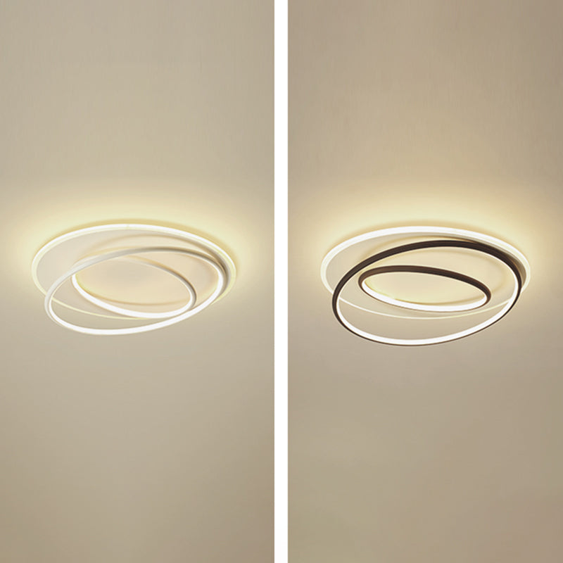 Modern Flush Mount Light Geometry Line Silicone Shade LED Ceiling Light for Bedroom