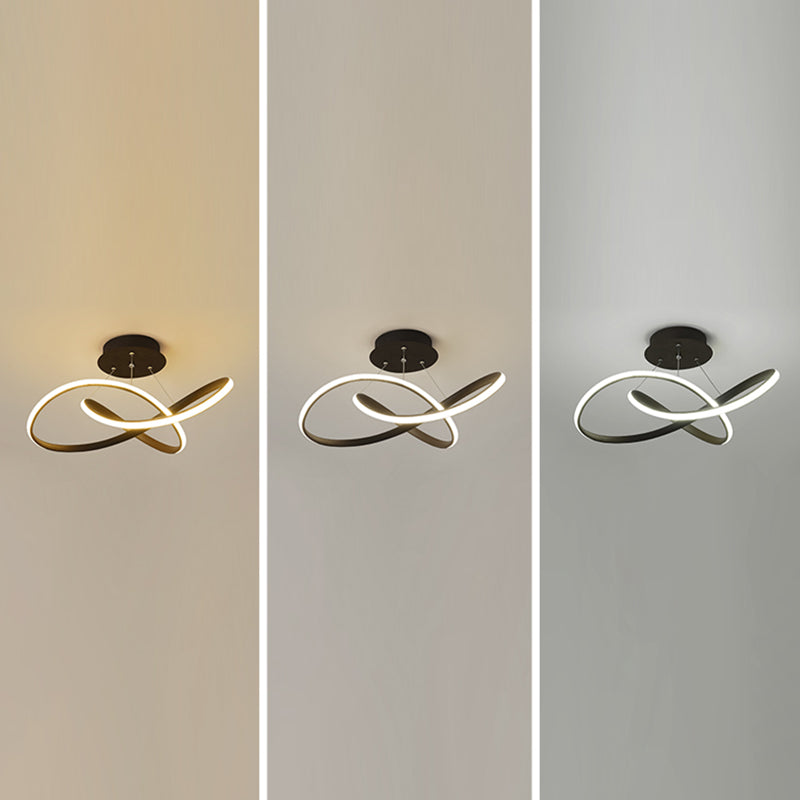 Geometry Line LED Ceiling Light Silicone Shade Modern Flush Mount Lamp for Bedroom