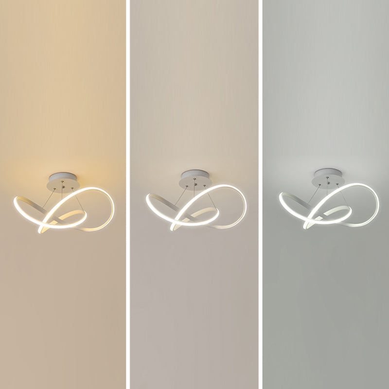 Geometry Line LED Ceiling Light Silicone Shade Modern Flush Mount Lamp for Bedroom