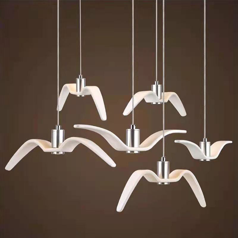Nordic Artistic Seagull Pendant lampe à manger résine LED Hanging Light Kit