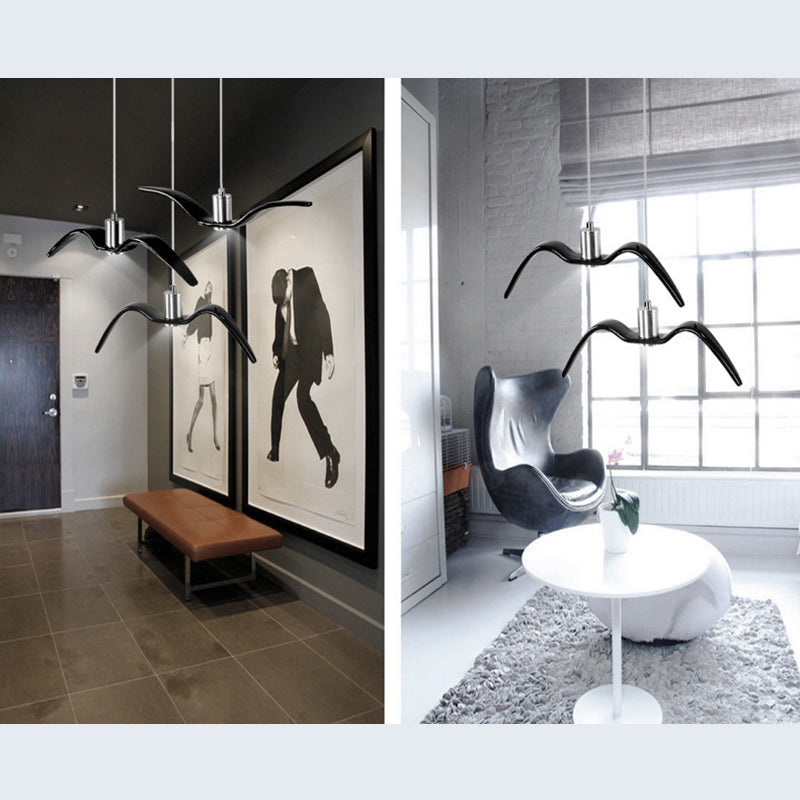 Nordic Artistic Seagull Pendant lampe à manger résine LED Hanging Light Kit