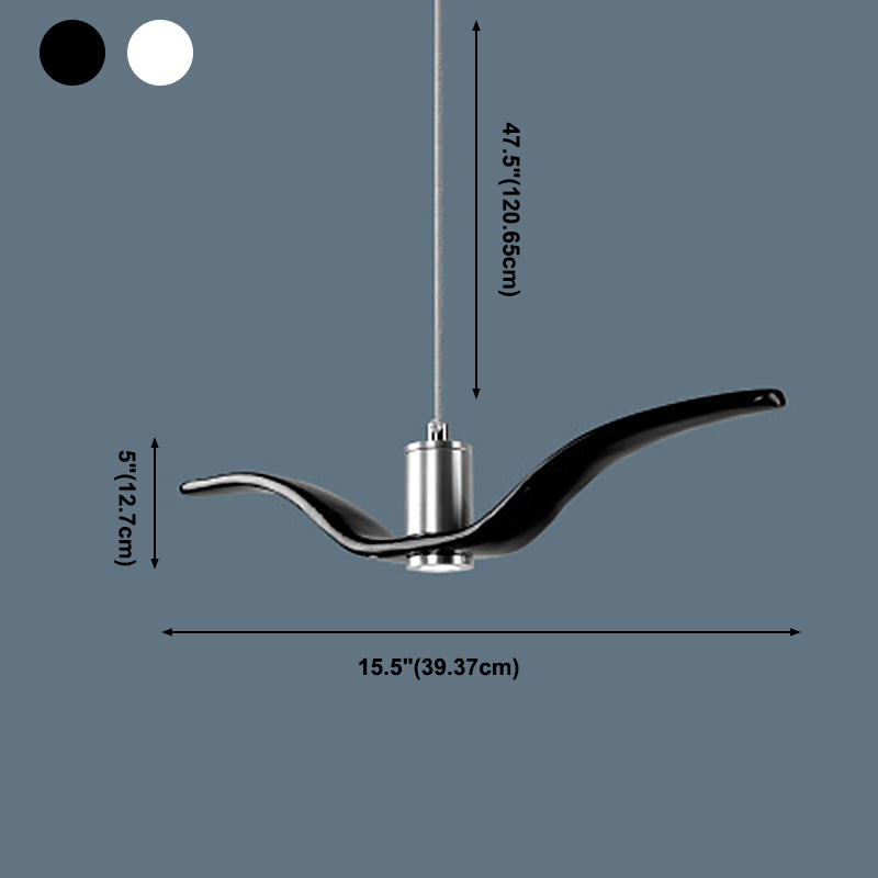 Nordic Artistic Seagull Pendant lampe à manger résine LED Hanging Light Kit