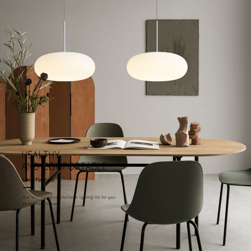 White Persimmon Hanging Lamp Minimalism LED Acrylic Ceiling Pendant for Dining Room