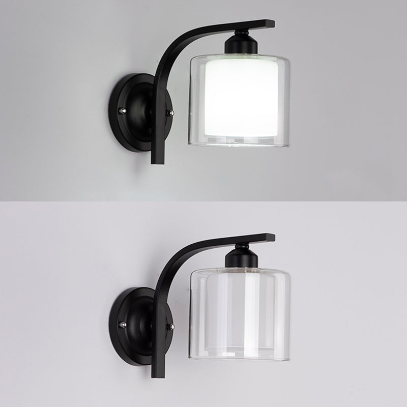 Zeitgenössische klare Glas Wandleuchte 1 Kopfmetallwandlicht für Wohnzimmer