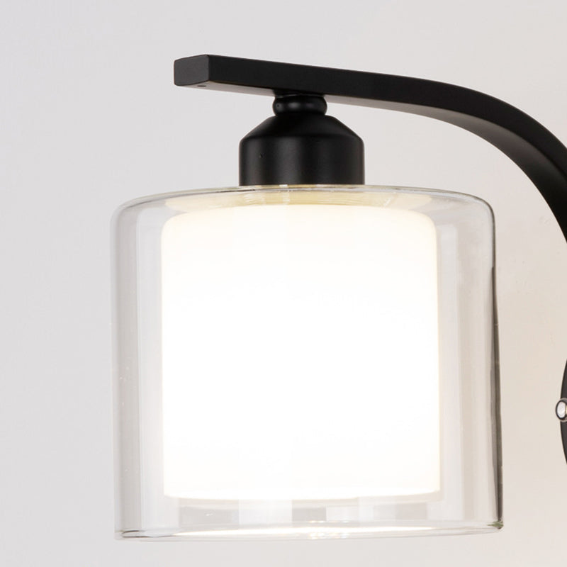 Zeitgenössische klare Glas Wandleuchte 1 Kopfmetallwandlicht für Wohnzimmer