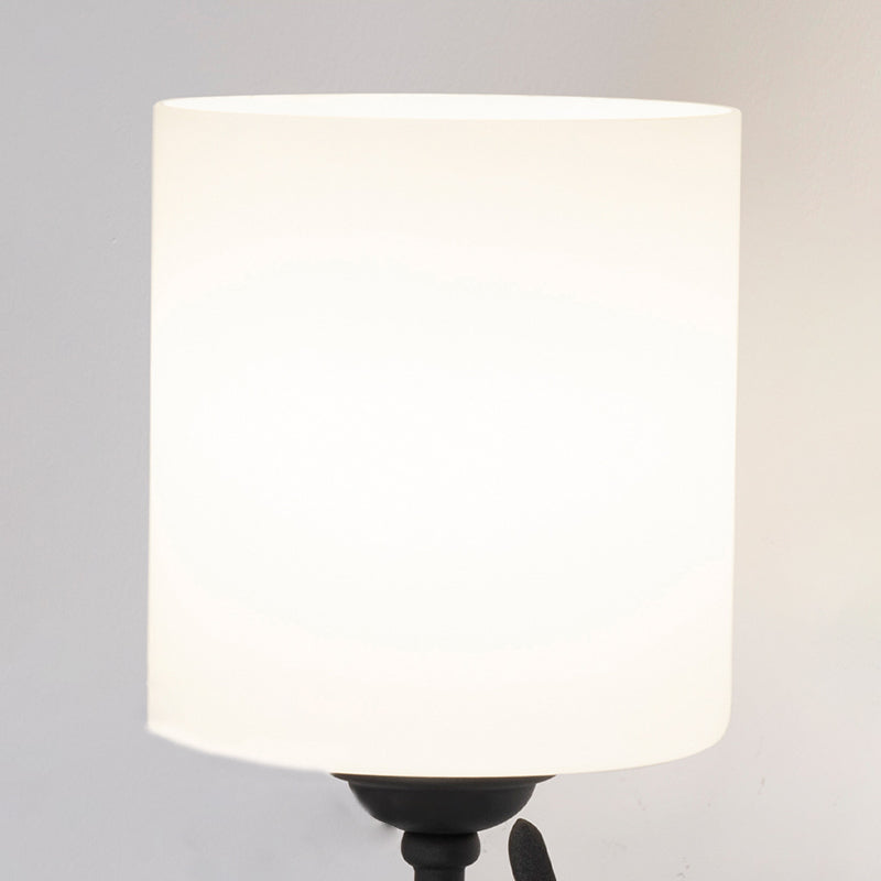 Simple Style Glass Cylindrical Sconce Light Fixtures One Head Wall Lamp for Bedroom
