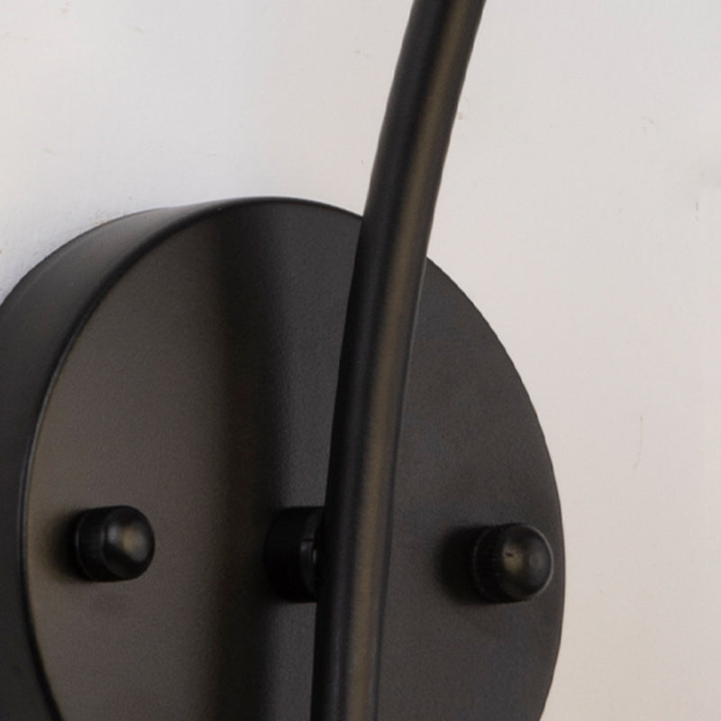 Lámpara de pared de una luz de vidrio blanco de estilo simple para el dormitorio