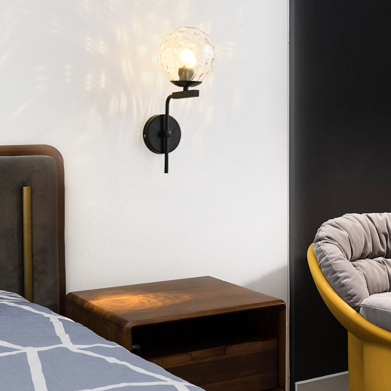 Lámpara de exploración simple junto a la cama 1 iluminación de pared de la esfera del vidrio de la bombilla