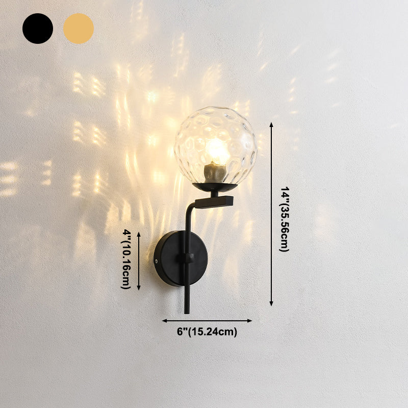 Lámpara de exploración simple junto a la cama 1 iluminación de pared de la esfera del vidrio de la bombilla