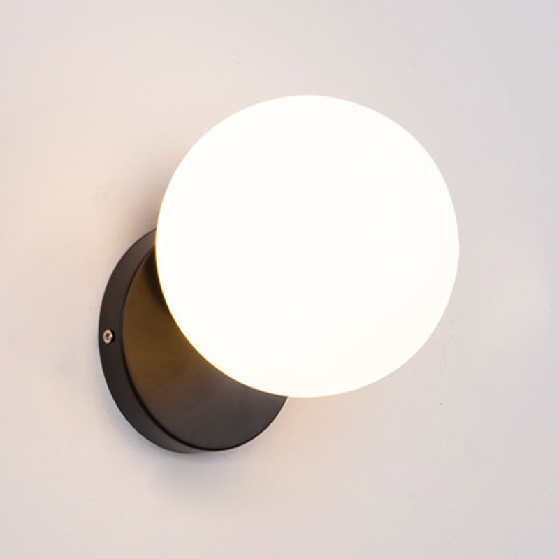 Minimalism Style Glass Ball Sconce Light Fixtures One Head Wall Lamp for Bedroom