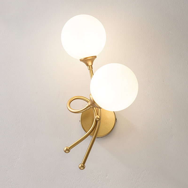 Zeitgenössische Glaswandleuchten mit zwei Kopfmetallwandleuchte für Wohnzimmer