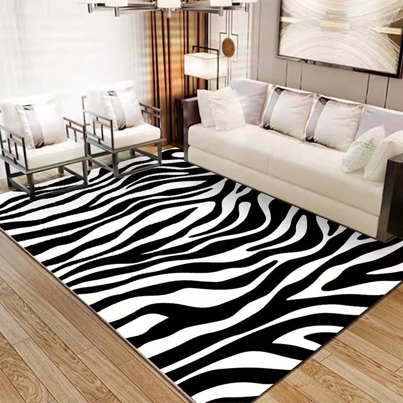 Black and White Checkerboard Rug Modern Polyester Area Carpet Indoor Rug for Room