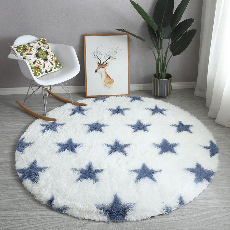 Simple Geometric Round Rug Indoor Rug Easy Care Pet Friendly Carpet for Bedroom