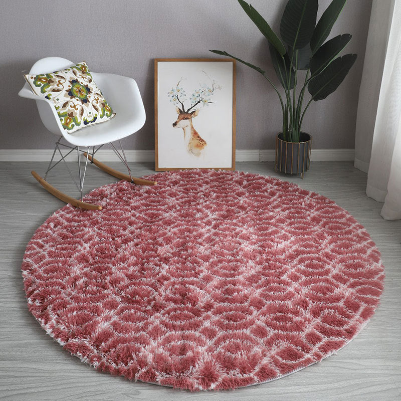 Simple Geometric Round Rug Indoor Rug Easy Care Pet Friendly Carpet for Bedroom