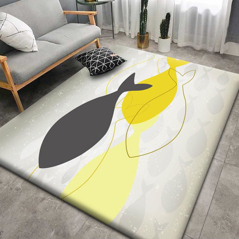 Modern Underwater World Animals Rug Area Rug Polyester Anti-Slip Backing Rug