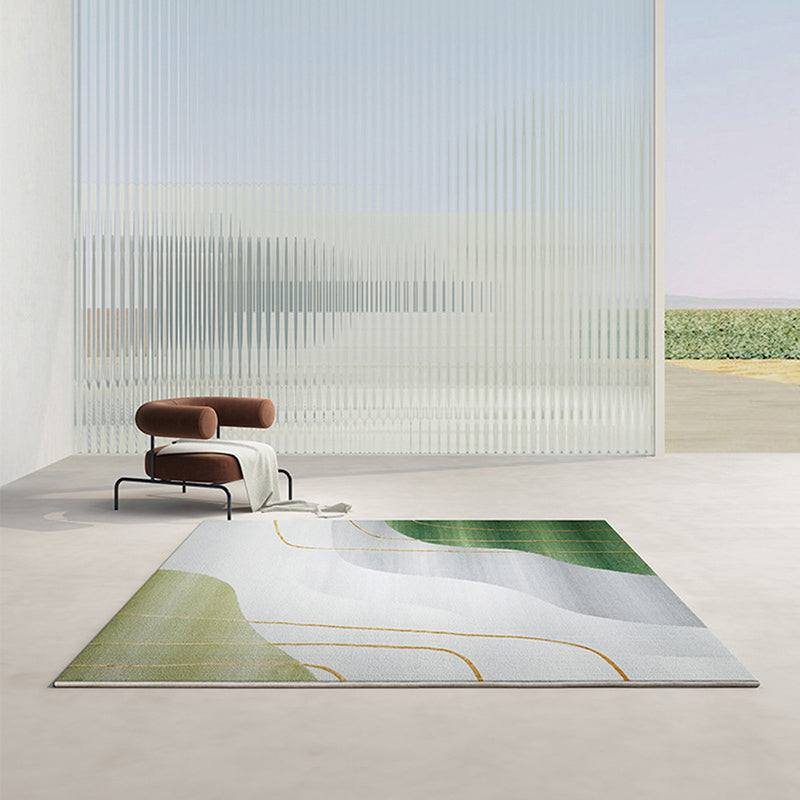 Tappeto in poliestere moderno verde moderno tappeto resistente alle macchie per la decorazione della casa