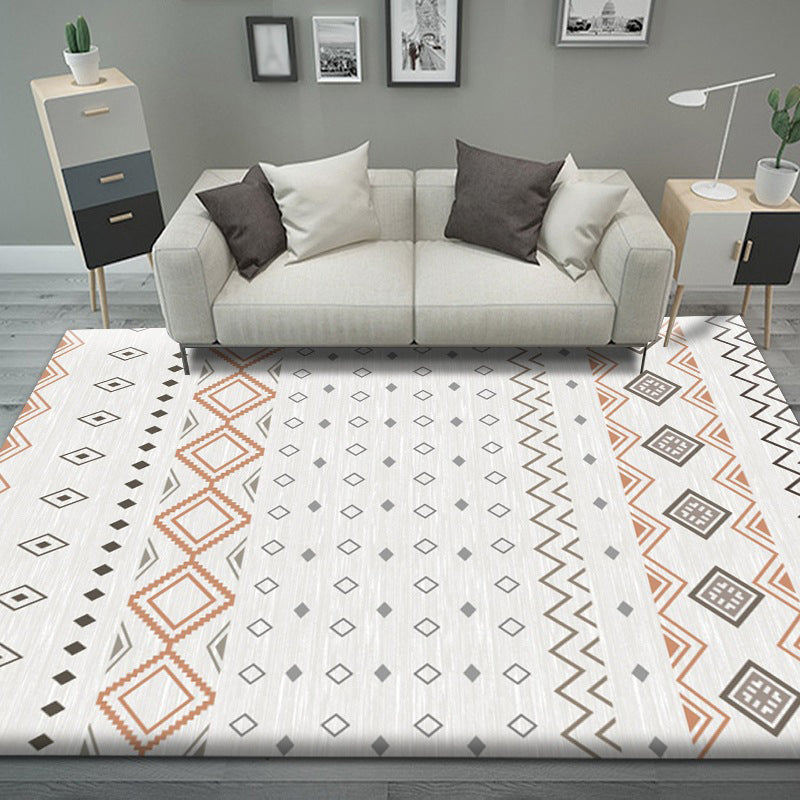 Black Pattern Rug Polyeter Simple Rug Stain Resistant Rug for Living Room