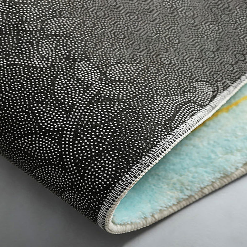 Dark Brown Casual Rug Polyester Circle Rug Stain Resistant Rug for Home Decoration