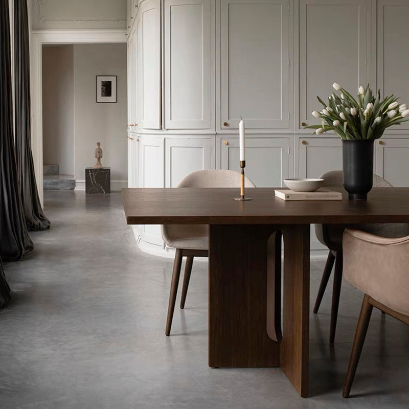 Solid Wood Modern Rectangle Table Wood Top Table for Dining Room