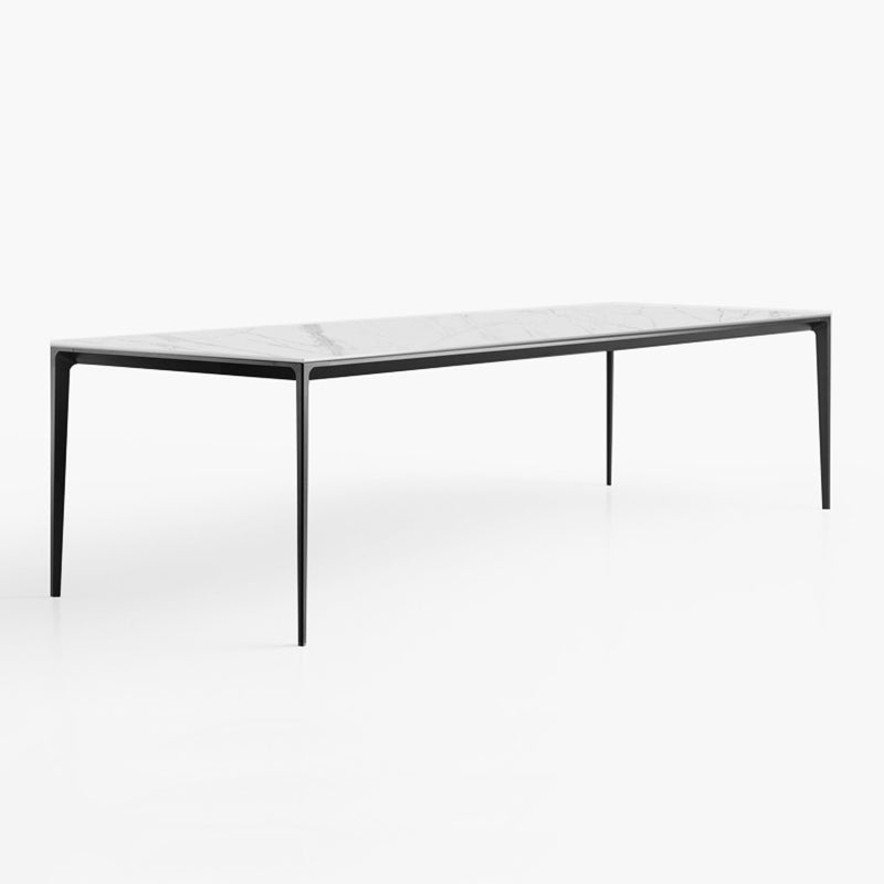 Industrial Style Sintered Stone Table 4 Legs Black Base Rectangle Table