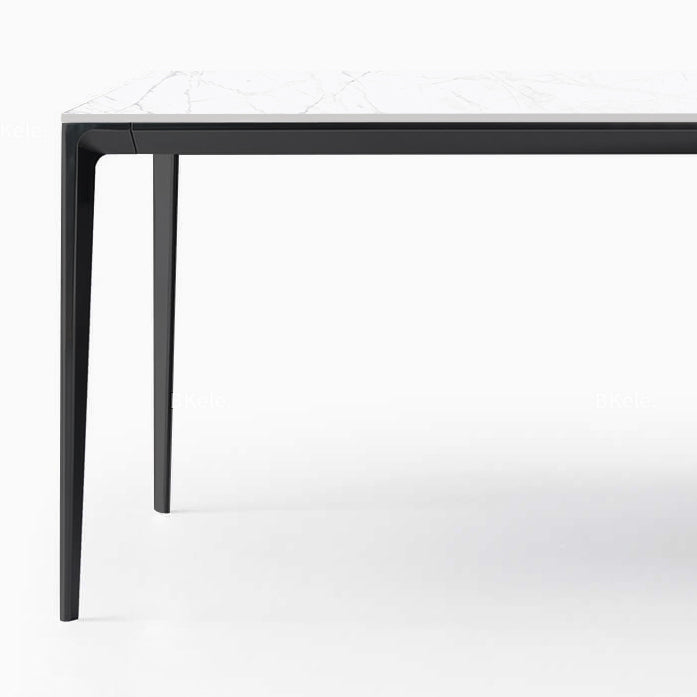 Industrial Style Sintered Stone Table 4 Legs Black Base Rectangle Table