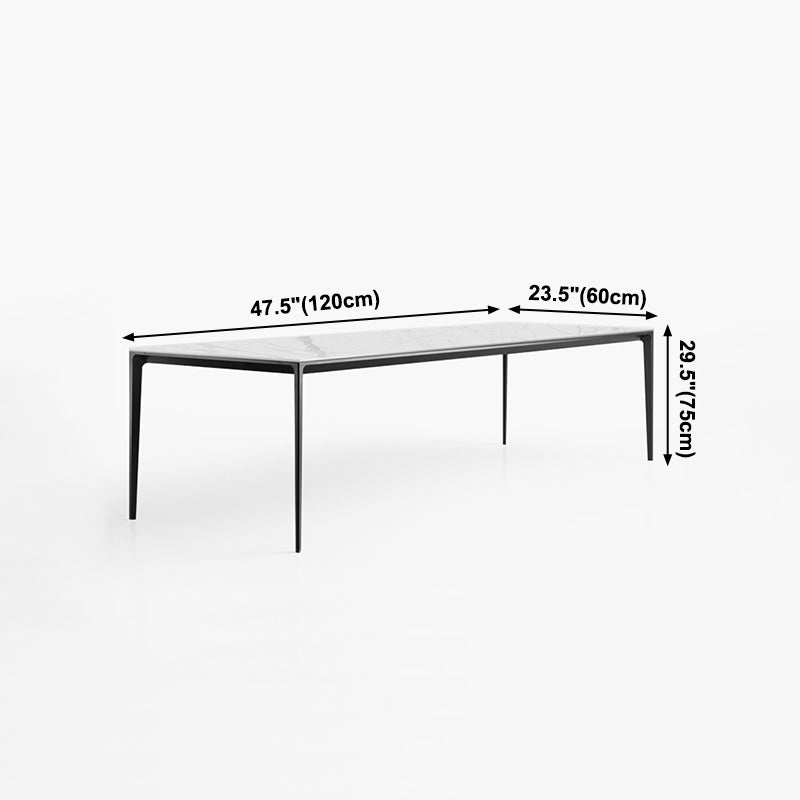 Industrial Style Sintered Stone Table 4 Legs Black Base Rectangle Table