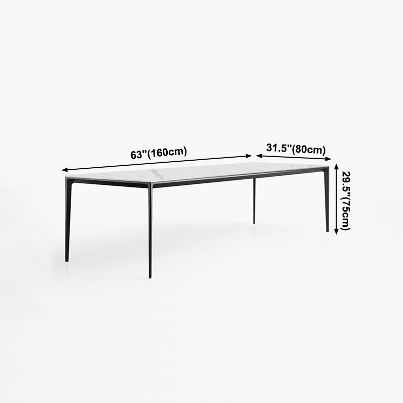 Industrial Style Sintered Stone Table 4 Legs Black Base Rectangle Table
