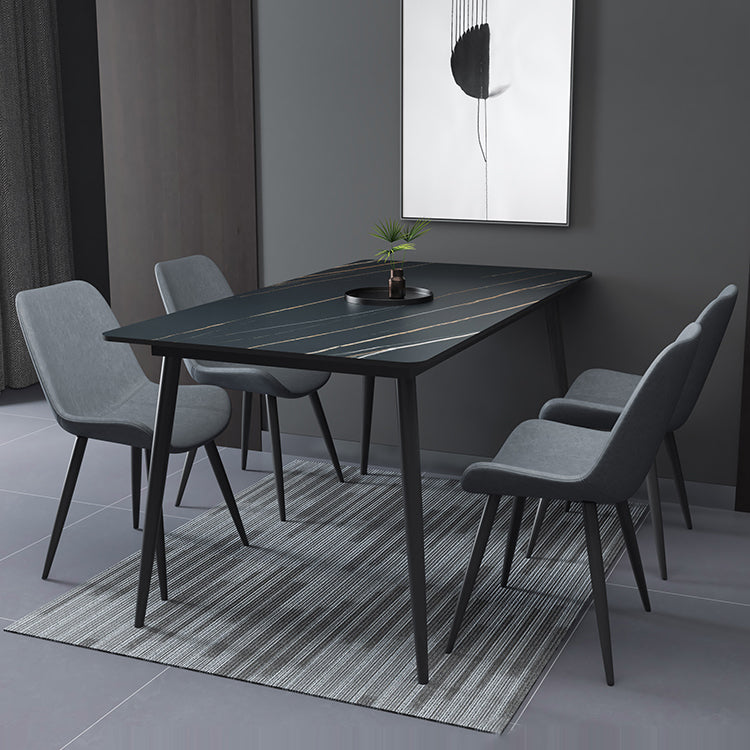 Mesa de comedor rectangular Estilo industrial 4 patas Base Mesa de piedra sinterizada para el hogar