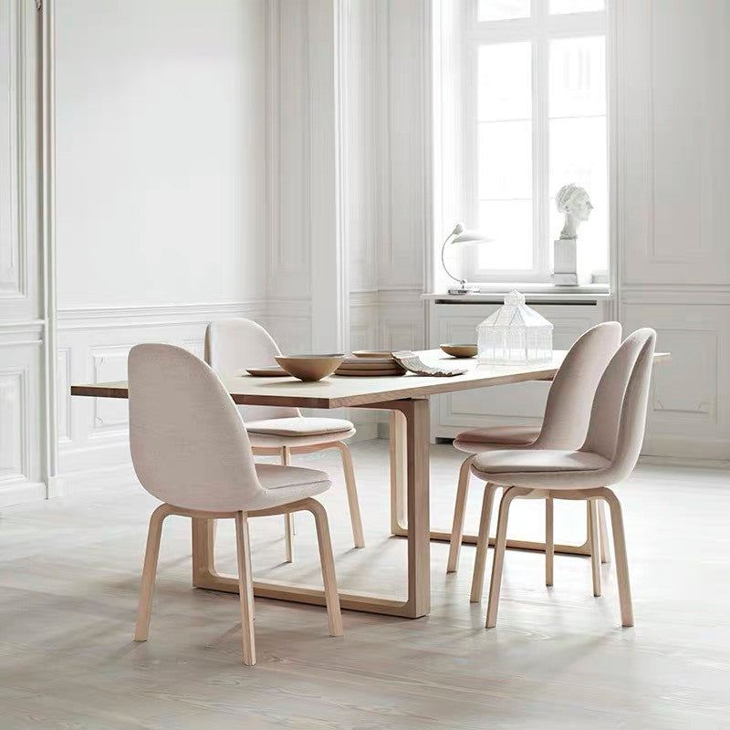 Solid Wood Contemporary Rectangular Table Wood Top Dining Table with Sled Base