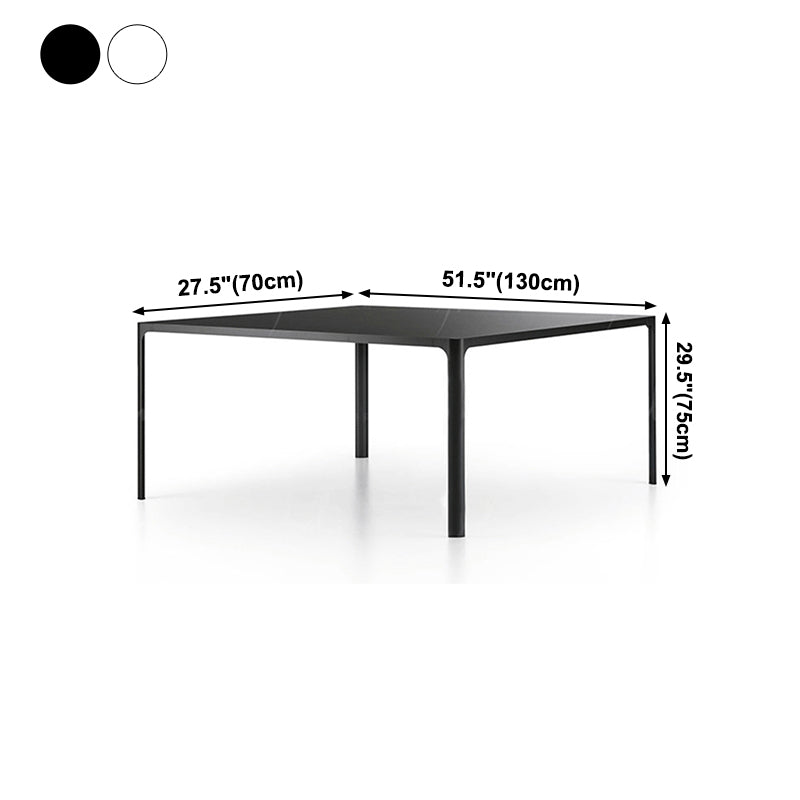 Sintered Stone Dining Table Industrial Style 4 Legs Aluminum Alloy Base Rectangle Table for Home