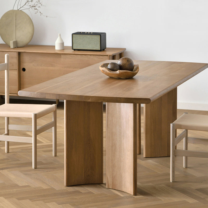 Solid Wood Contemporary Rectangular Table Wood Top Table for Home