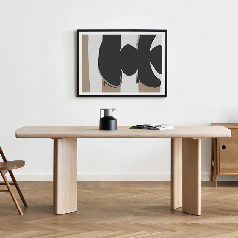 Solid Wood Contemporary Rectangular Table Wood Top Table for Home